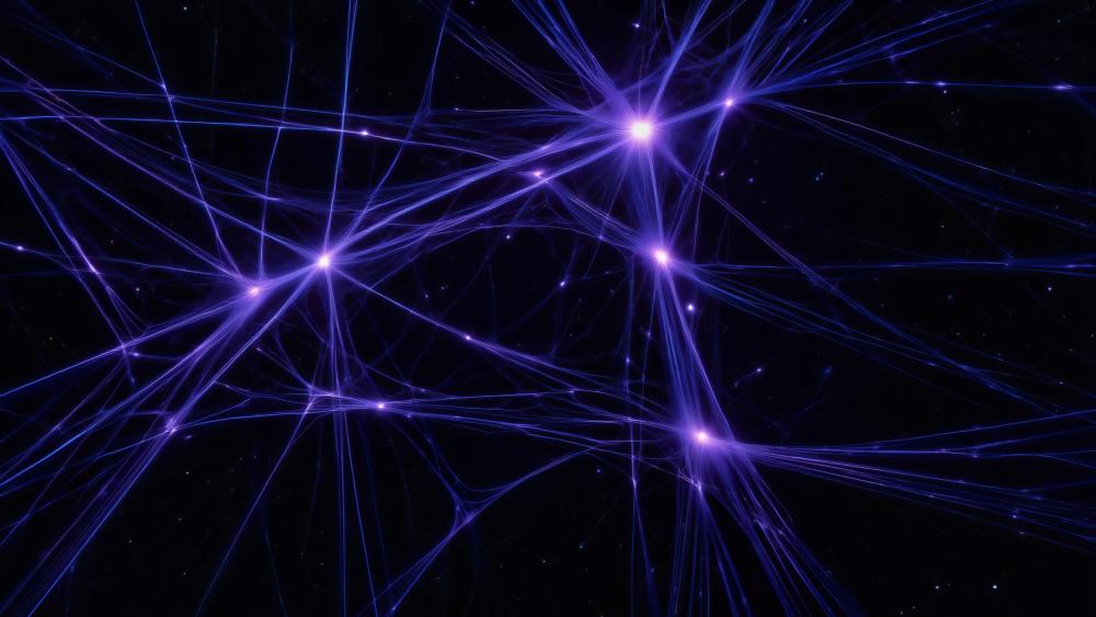 Cosmic Web of Violet Stars wallpaper