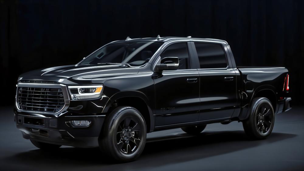 Glossy Black Ram 1500 Pickup wallpaper
