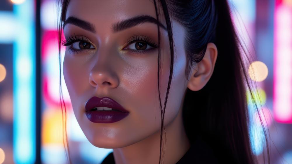 Neon Elegance Portrait wallpaper