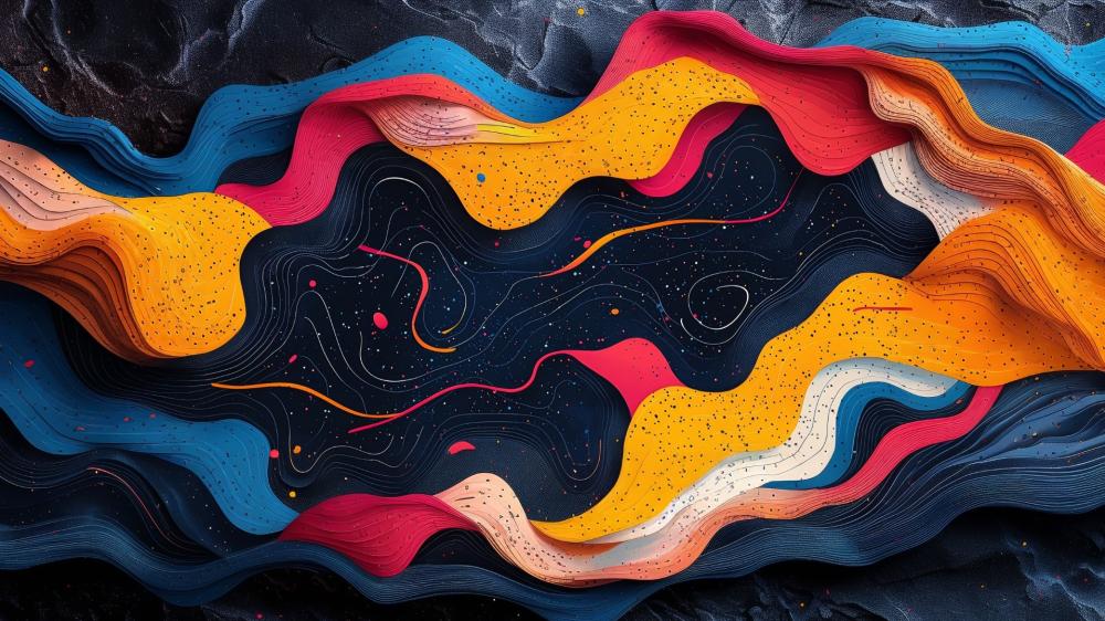 Vibrant Wavy Cosmic Layers wallpaper