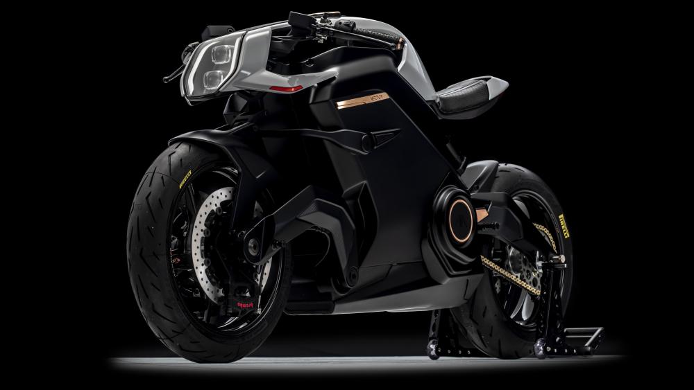 Futuristic Arc Vector Electric Motorcycle wallpaper