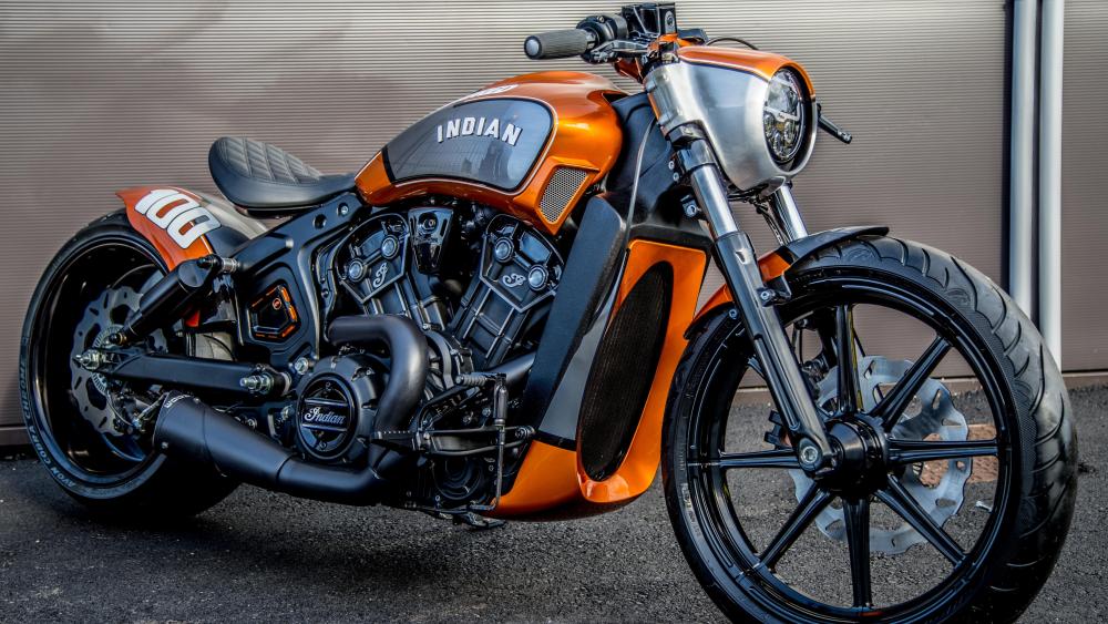 Indian Motorcycle Custom Orange Cruiser wallpaper