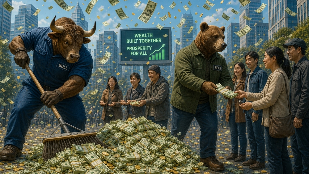 Bull and Bear Money Cleanup wallpaper