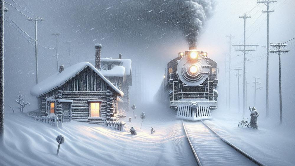 Frozen Railway Through a Winter Dream wallpaper