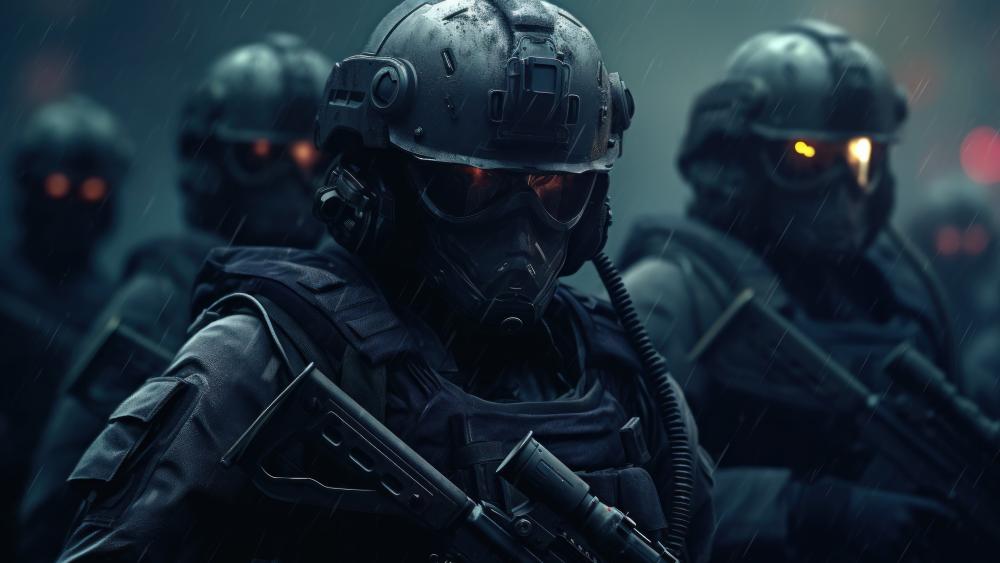 Shadowed Special Forces Patrol wallpaper