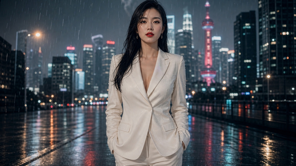 Rainy City Elegance wallpaper