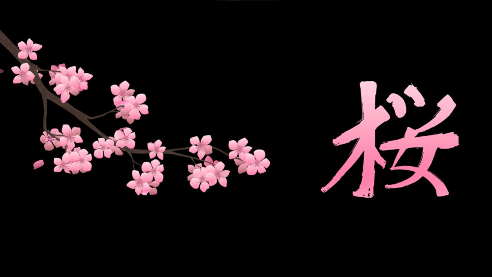 Sakura Dream on Midnight Black wallpaper