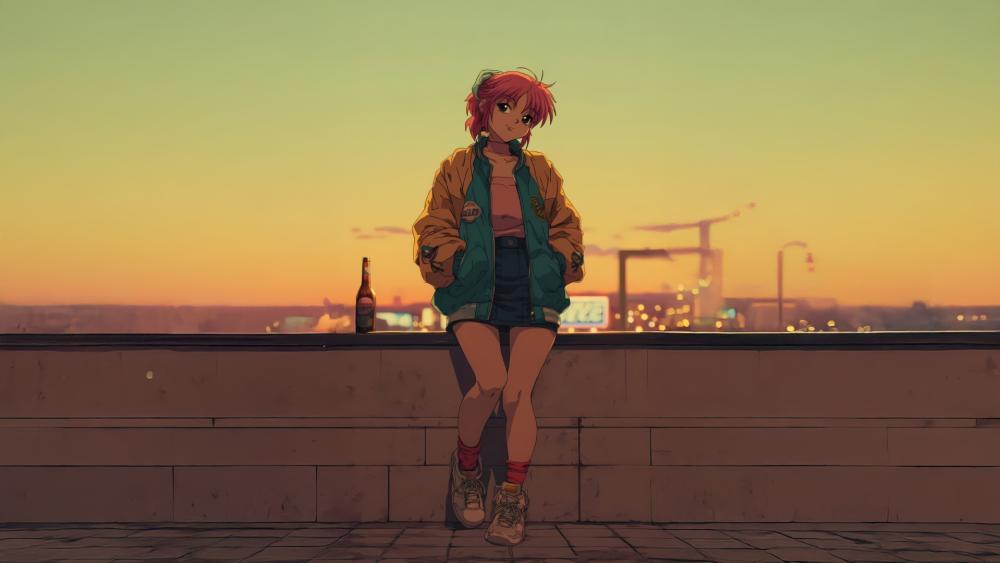 Sunset Rooftop Lo Fi Dreams wallpaper