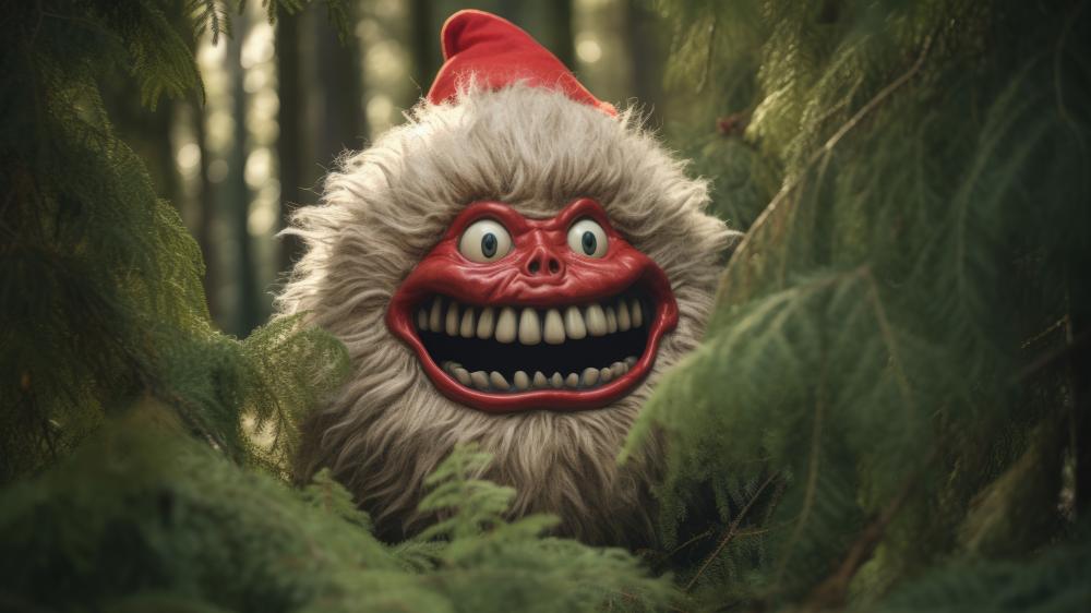 Grumpy Christmas Forest Goblin wallpaper