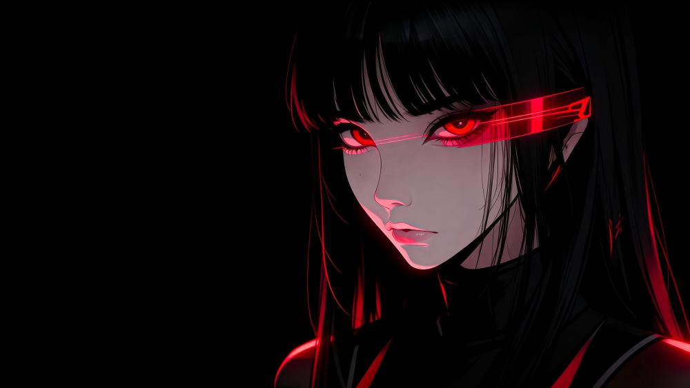 Neon Shadow Cyberpunk Anime Girl wallpaper