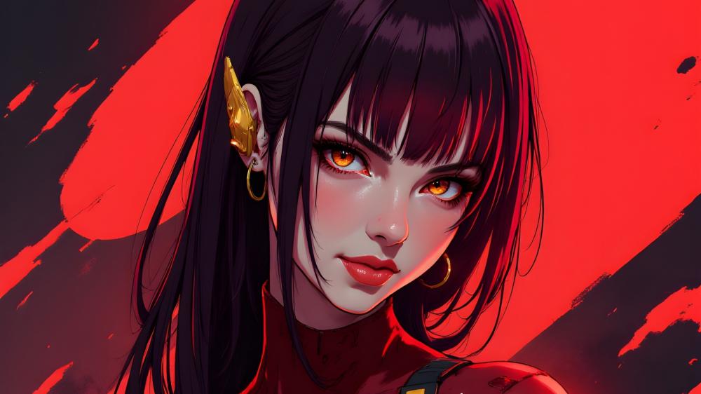 Crimson Anime Enigma wallpaper