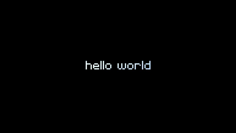 Pixel Hello World Minimal Glow wallpaper