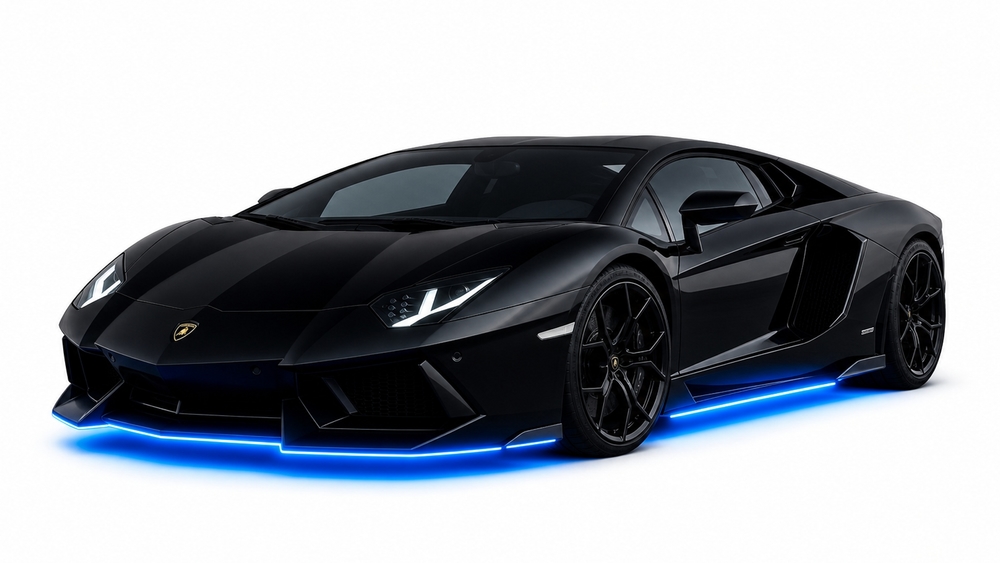 Sleek Black Lamborghini Glow wallpaper