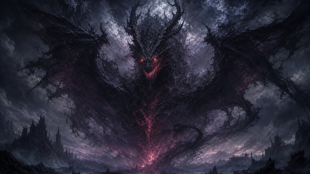 Shadowed Dragon of the Abyss wallpaper