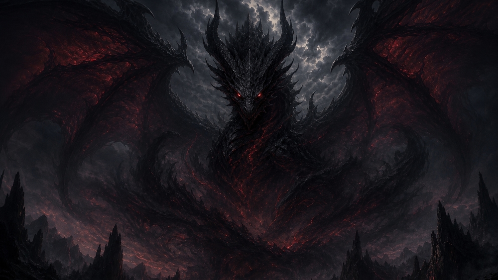Infernal Dragon of the Shadow Abyss wallpaper