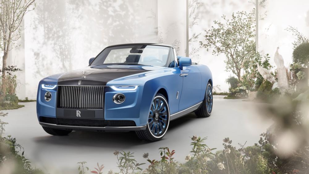 Elegant Rolls Royce Boat Tail in Blue wallpaper