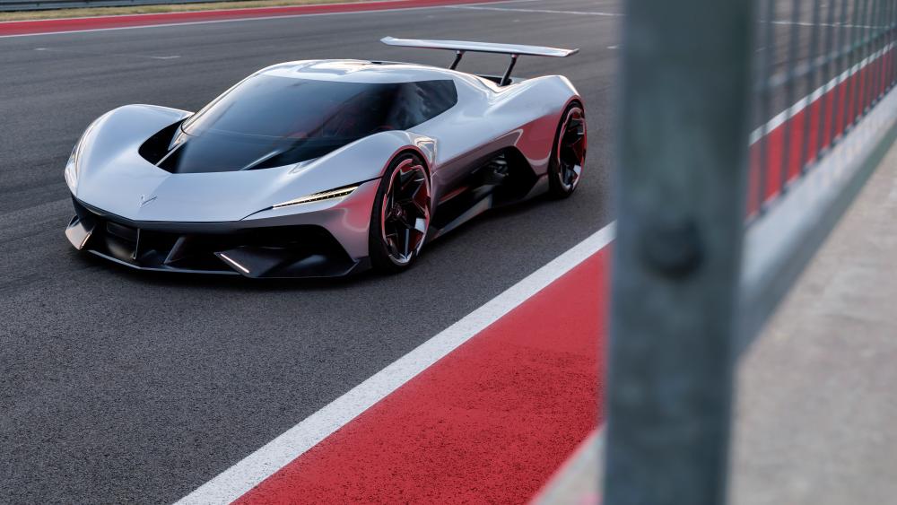 Futuristic Corvette Track Presence wallpaper