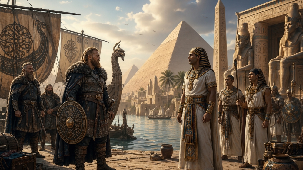 Viking Pharaoh Alliance at the Nile wallpaper