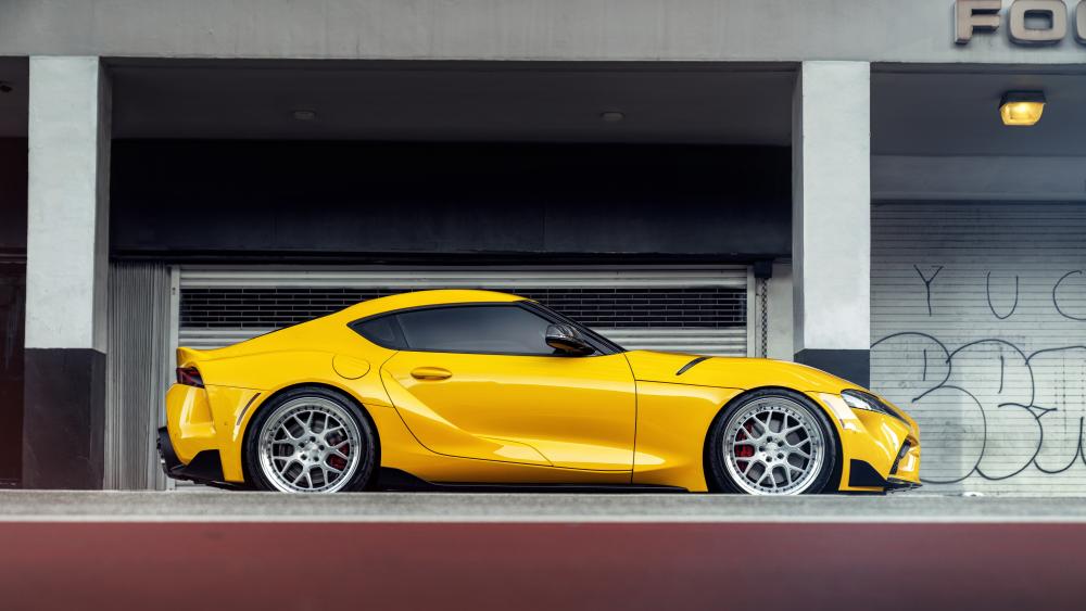 Yellow Toyota Supra Street Presence wallpaper