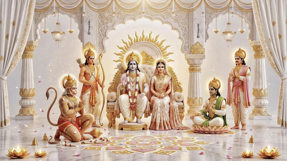 Divine Rama and Sita in Golden Temple wallpaper
