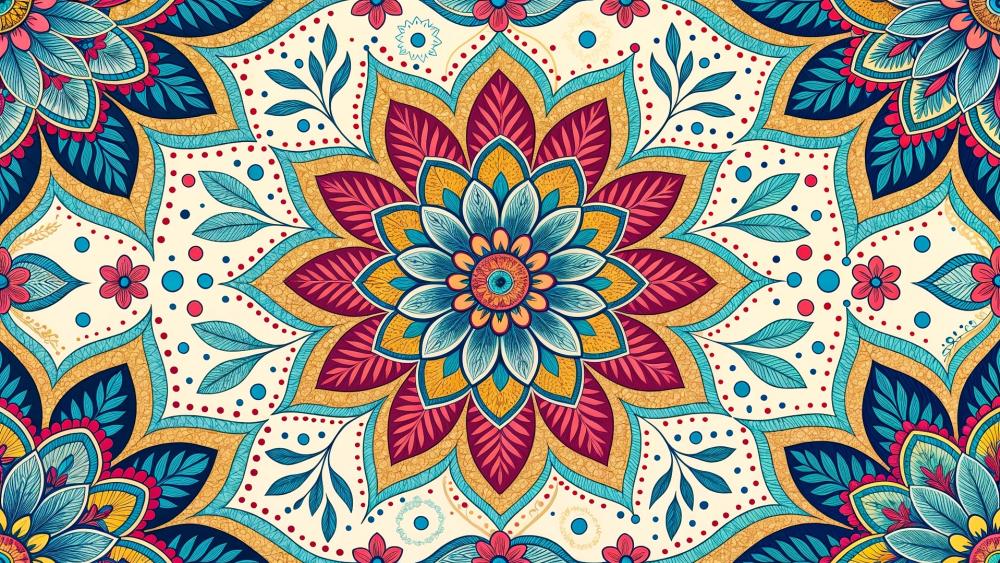 Radiant Boho Mandala Bloom wallpaper
