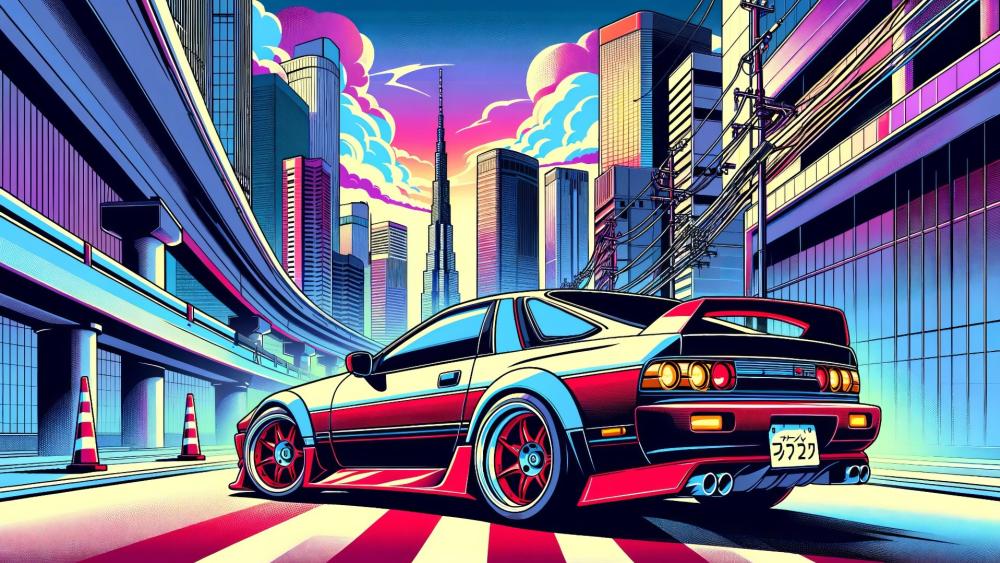 Neon Drift Skyline wallpaper