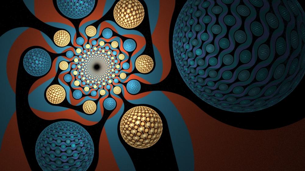 Cosmic Spiral Sphere Network wallpaper
