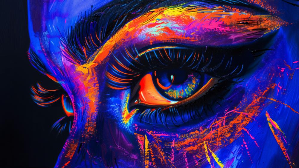 Neon Oracle Eye in Electric Shadows wallpaper