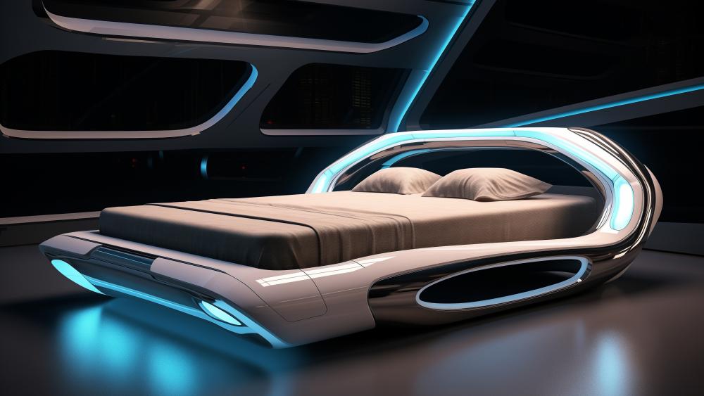 Futuristic Luxury Bedroom Pod wallpaper