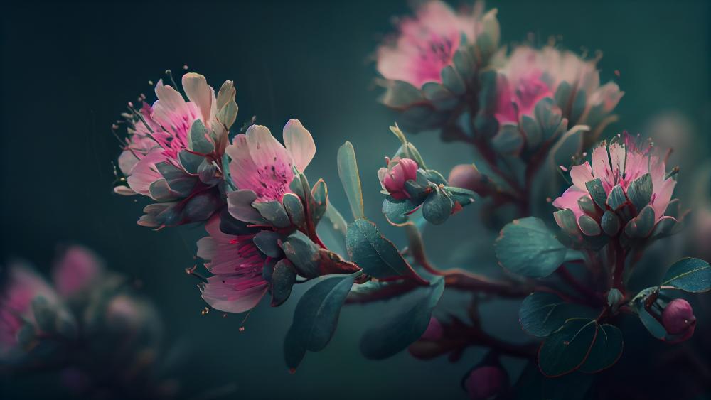 Soft Pink Blossoms in Dreamy Bloom wallpaper