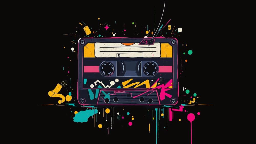 Neon Mixtape Retro Vibes wallpaper