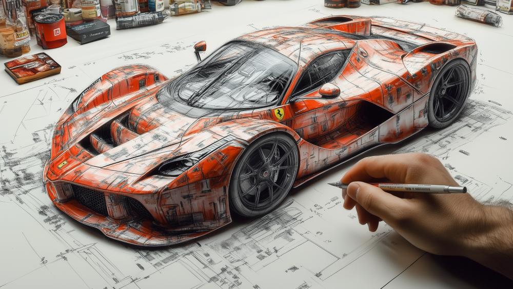 Ferrari Concept Sketch Masterpiece wallpaper