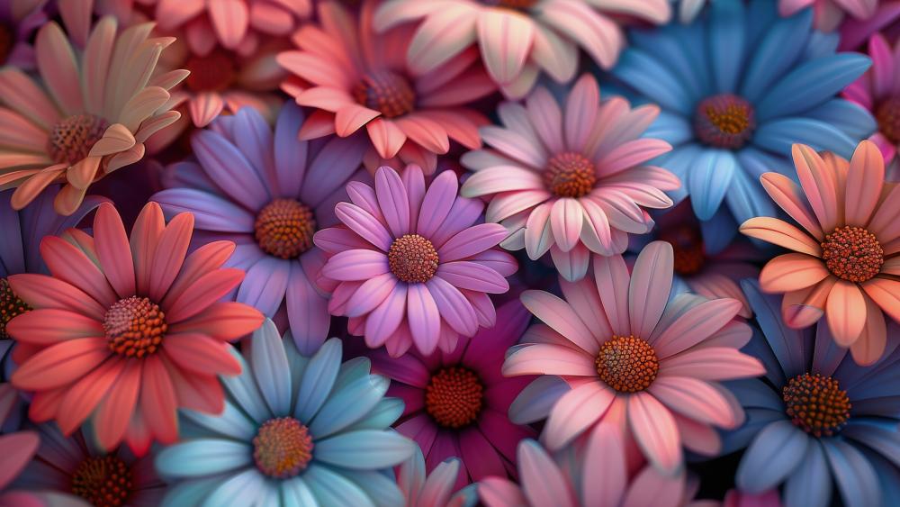 Pastel Daisy Bloom wallpaper