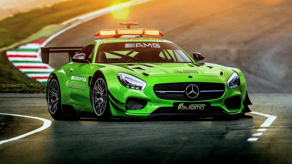 Neon Green AMG GT Track Beast wallpaper