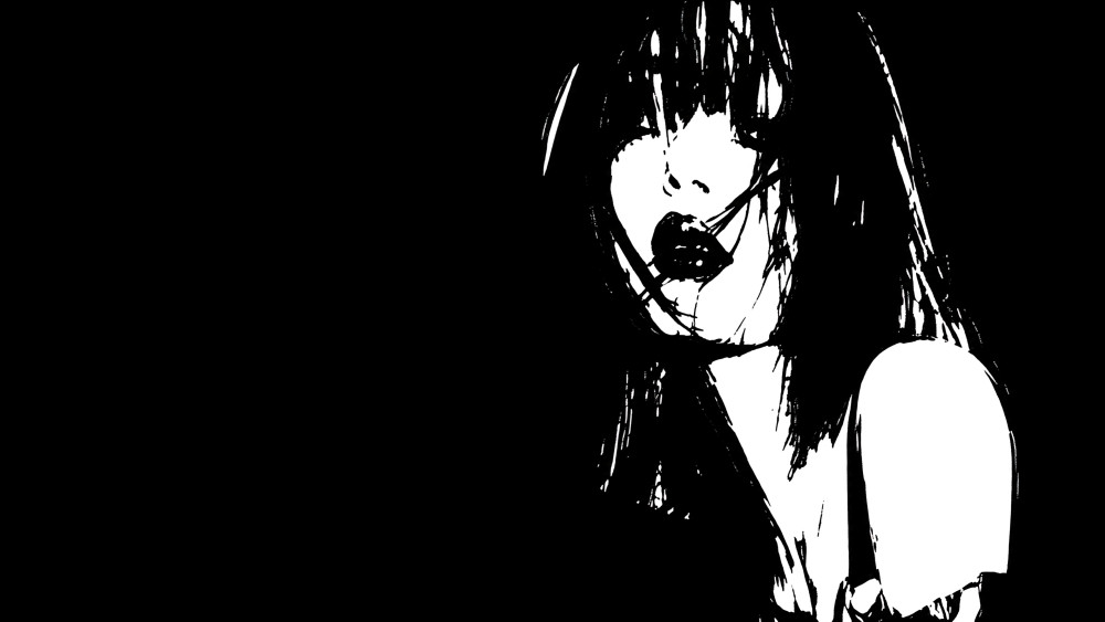 Noir Gothic Portrait in Shadows wallpaper