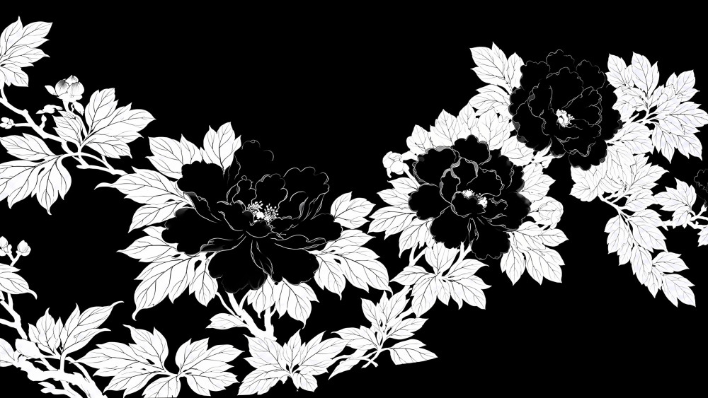 Monochrome Bloom Symphony wallpaper