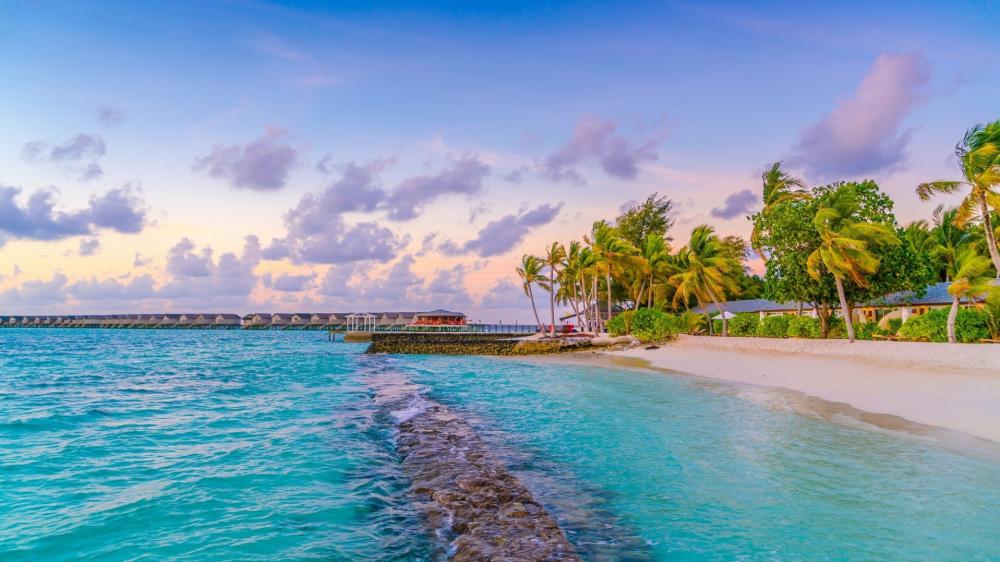 Maldives Tropical Paradise Sunset wallpaper