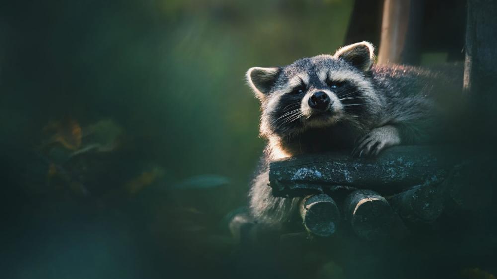 Soft Forest Raccoon Portrait wallpaper