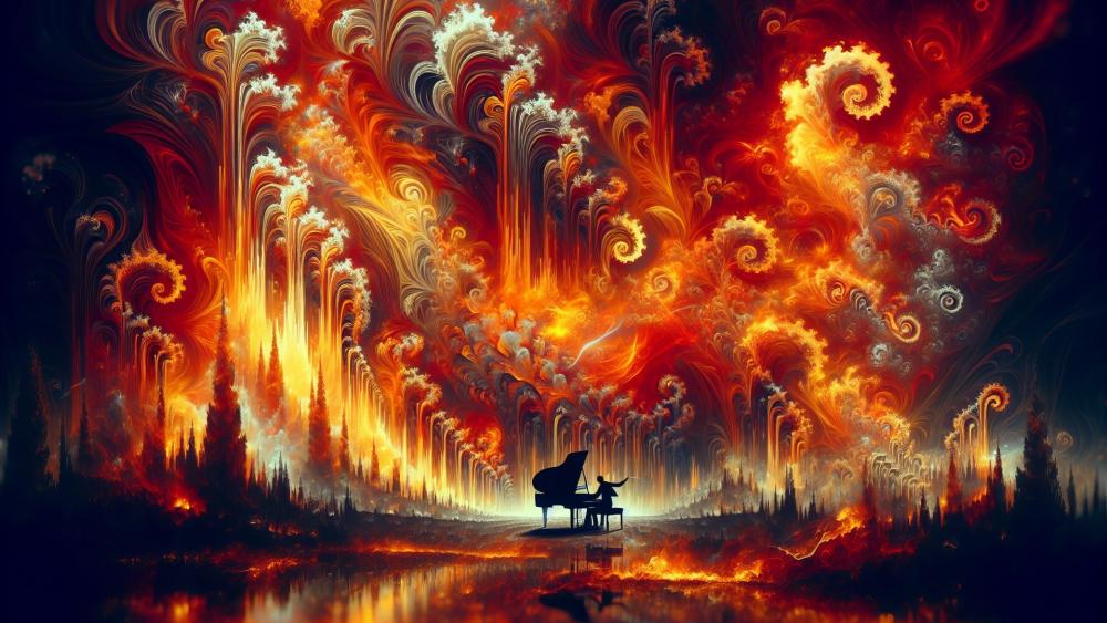 Blazing Piano Dreamscape wallpaper