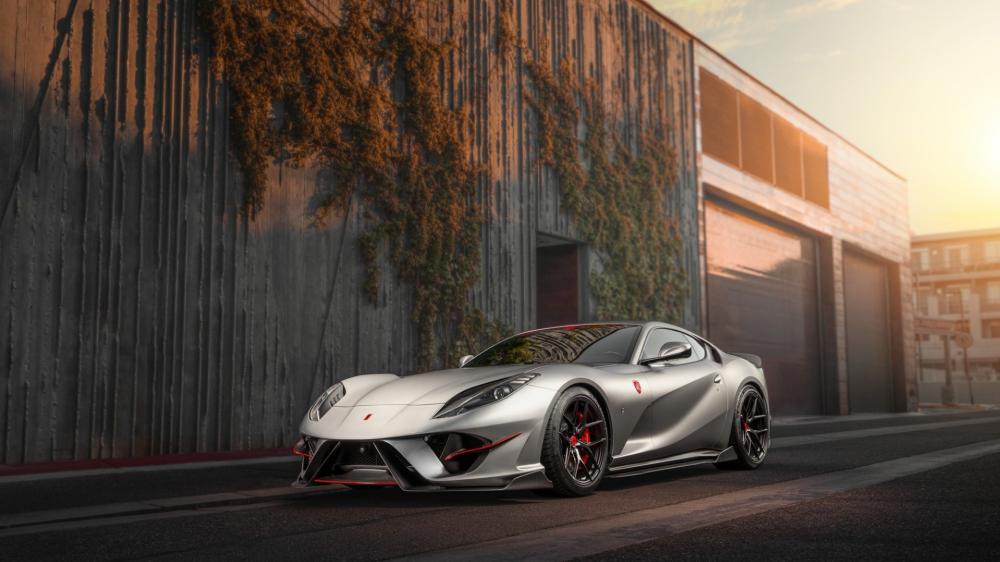 Sleek Ferrari 812 Superfast at Sunset wallpaper
