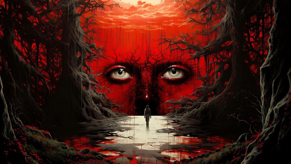 Haunted Red Forest Reckoning wallpaper