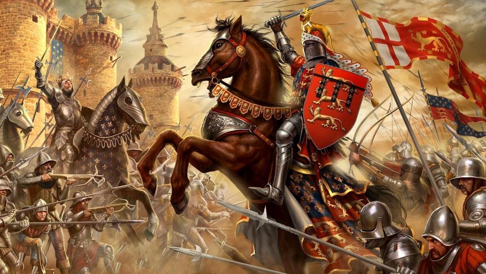 Crusader Clash at the Fortress Gates wallpaper
