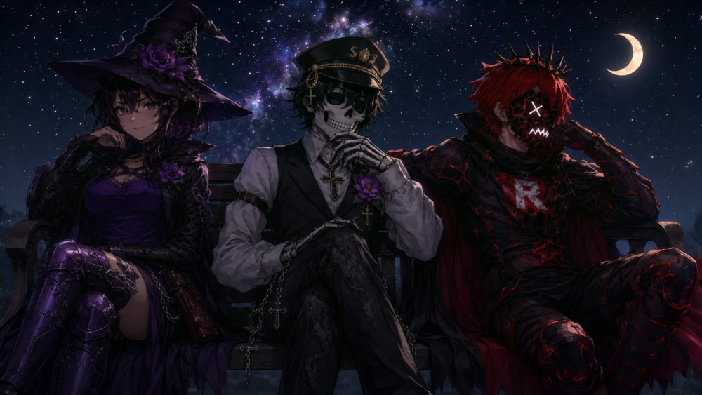 Midnight Coven in Anime Shadows wallpaper