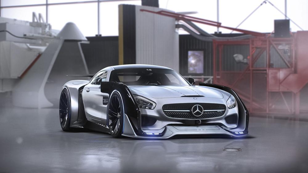 Mercedes AMG GT Silver Supercar wallpaper