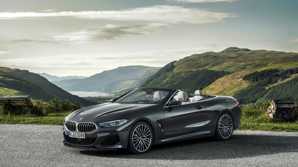 Elegant BMW Cabriolet in Mountain Serenity wallpaper
