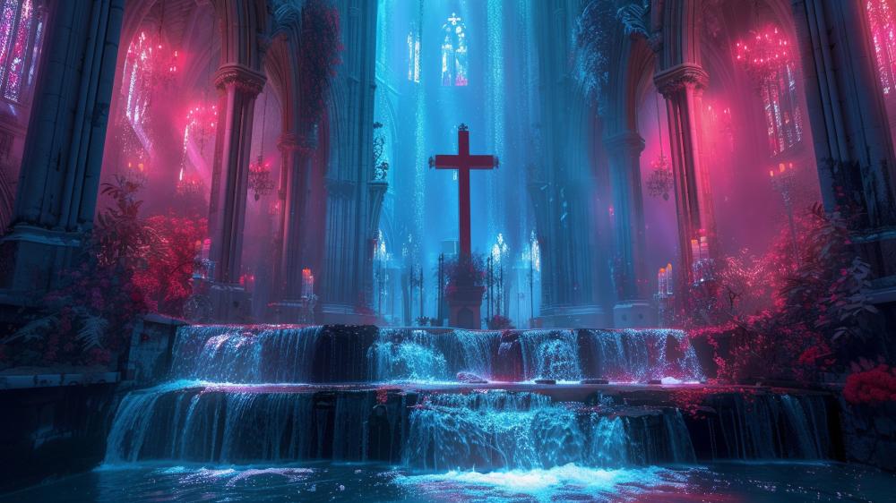 Ethereal Holy Week Cathedral wallpaper