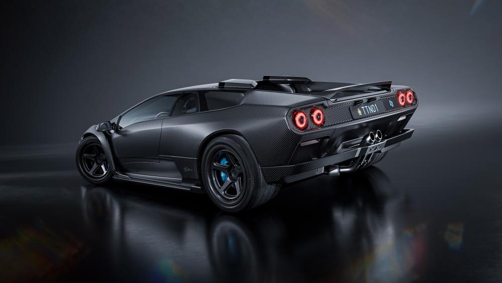 Black Lamborghini Diablo Studio Showcase wallpaper