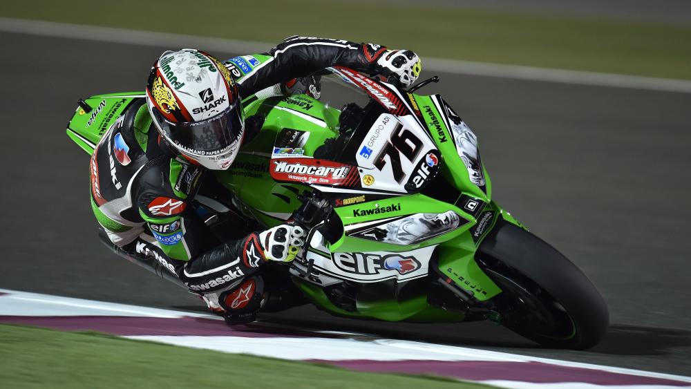 Kawasaki Racing Close-Up Sports Motorcycle wallpaper