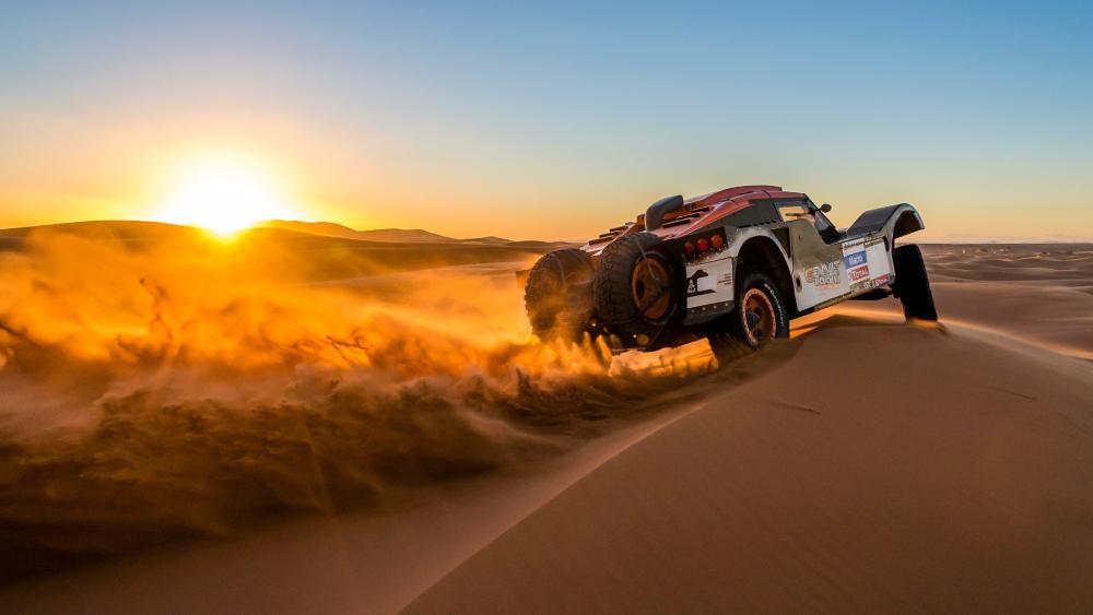 Desert Rally at Sunset wallpaper