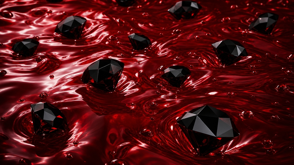 Crimson Void with Black Diamonds wallpaper